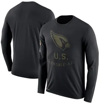 Men's Nike Arizona Cardinals Black 2018 Salute to Service Sideline Performance Long Sleeve T-Shirt - Legend