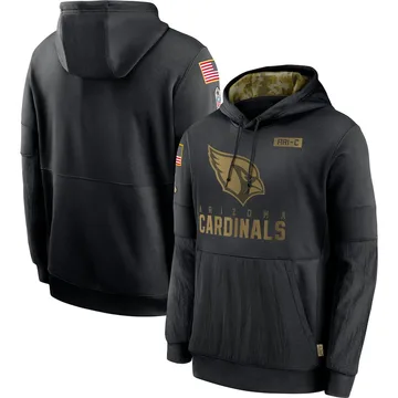 Men's Nike Arizona Cardinals Black 2020 Salute to Service Sideline Performance Pullover Hoodie -