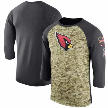 Men's Nike Arizona Cardinals Camo/Anthracite Salute to Service 2017 Sideline Performance Three-Quarter Sleeve T-Shirt - Legend