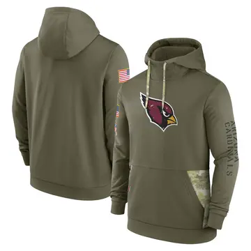 Men's Nike Arizona Cardinals Olive 2022 Salute to Service Therma Performance Pullover Hoodie -