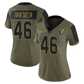 Women's Nike Arizona Cardinals Aaron Brewer Olive 2021 Salute To Service Jersey - Limited