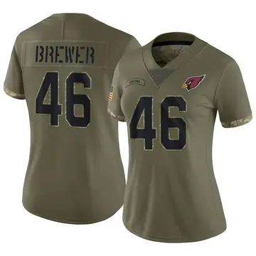 Women's Nike Arizona Cardinals Aaron Brewer Olive 2022 Salute To Service Jersey - Limited