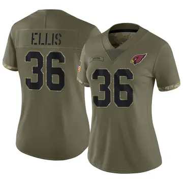Women's Nike Arizona Cardinals Alex Ellis Olive 2022 Salute To Service Jersey - Limited