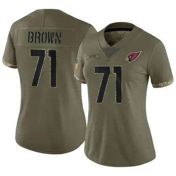 Women's Nike Arizona Cardinals Andrew Brown Olive 2022 Salute To Service Jersey - Limited
