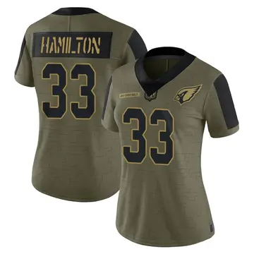 Women's Nike Arizona Cardinals Antonio Hamilton Olive 2021 Salute To Service Jersey - Limited