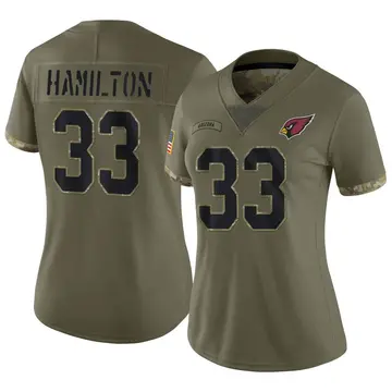 Women's Nike Arizona Cardinals Antonio Hamilton Olive 2022 Salute To Service Jersey - Limited