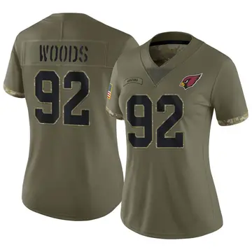 Women's Nike Arizona Cardinals Antwaun Woods Olive 2022 Salute To Service Jersey - Limited