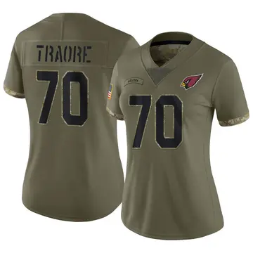 Women's Nike Arizona Cardinals Badara Traore Olive 2022 Salute To Service Jersey - Limited