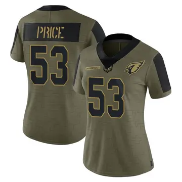 Women's Nike Arizona Cardinals Billy Price Olive 2021 Salute To Service Jersey - Limited