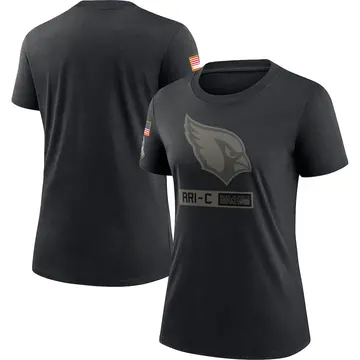 Women's Nike Arizona Cardinals Black 2020 Salute To Service Performance T-Shirt -
