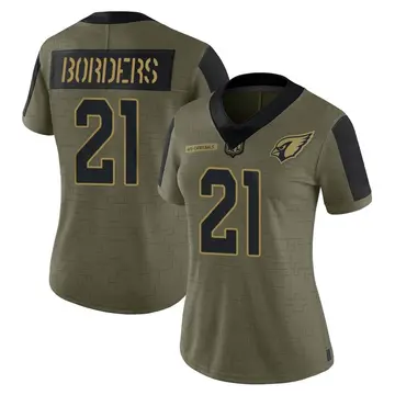 Women's Nike Arizona Cardinals Breon Borders Olive 2021 Salute To Service Jersey - Limited