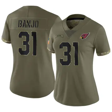 Women's Nike Arizona Cardinals Chris Banjo Olive 2022 Salute To Service Jersey - Limited