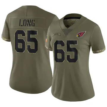 Women's Nike Arizona Cardinals Greg Long Olive 2022 Salute To Service Jersey - Limited