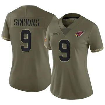 Women's Nike Arizona Cardinals Isaiah Simmons Olive 2022 Salute To Service Jersey - Limited