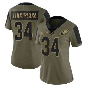 Women's Nike Arizona Cardinals Jalen Thompson Olive 2021 Salute To Service Jersey - Limited