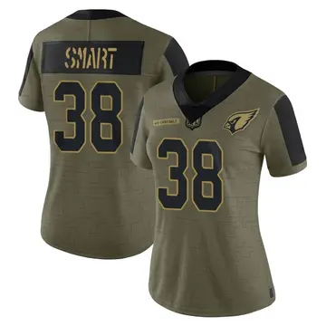 Women's Nike Arizona Cardinals Jared Smart Olive 2021 Salute To Service Jersey - Limited