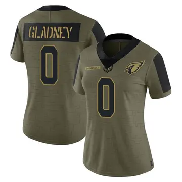 Women's Nike Arizona Cardinals Jeff Gladney Olive 2021 Salute To Service Jersey - Limited