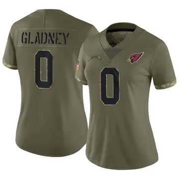 Women's Nike Arizona Cardinals Jeff Gladney Olive 2022 Salute To Service Jersey - Limited