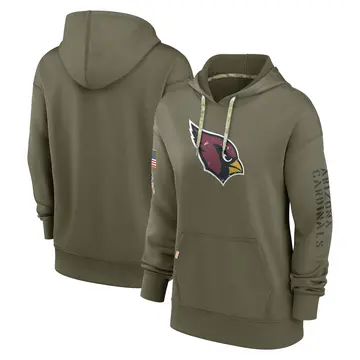 Women's Nike Arizona Cardinals Olive 2022 Salute To Service Performance Pullover Hoodie -