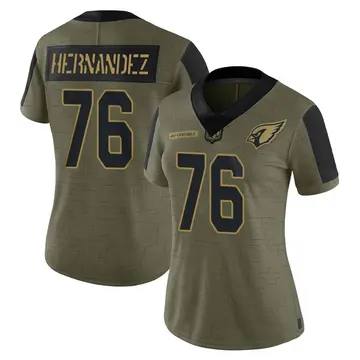 Women's Nike Arizona Cardinals Will Hernandez Olive 2021 Salute To Service Jersey - Limited
