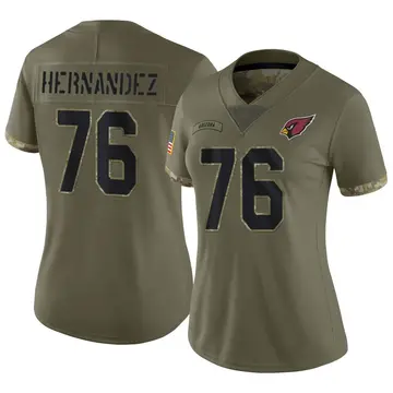 Women's Nike Arizona Cardinals Will Hernandez Olive 2022 Salute To Service Jersey - Limited