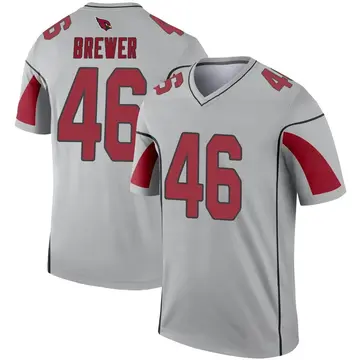 Youth Nike Arizona Cardinals Aaron Brewer Inverted Silver Jersey - Legend