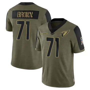 Youth Nike Arizona Cardinals Andrew Brown Olive 2021 Salute To Service Jersey - Limited