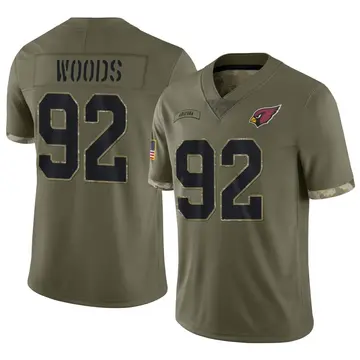 Youth Nike Arizona Cardinals Antwaun Woods Olive 2022 Salute To Service Jersey - Limited
