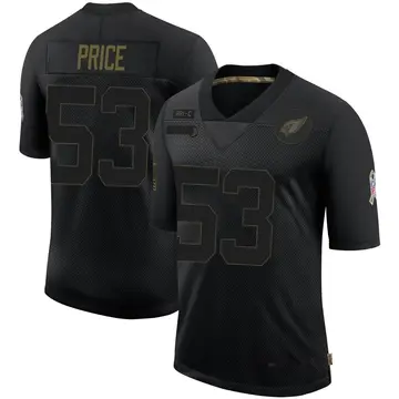 Youth Nike Arizona Cardinals Billy Price Black 2020 Salute To Service Jersey - Limited