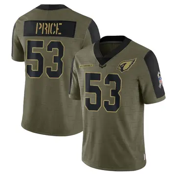 Youth Nike Arizona Cardinals Billy Price Olive 2021 Salute To Service Jersey - Limited