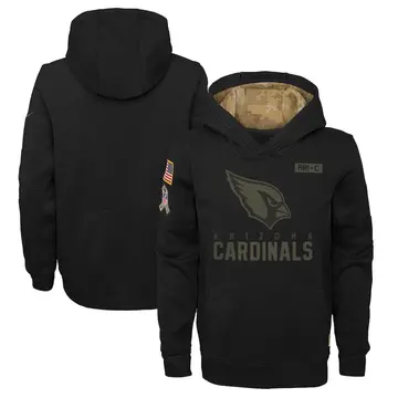 Youth Nike Arizona Cardinals Black 2020 Salute to Service Pullover Performance Hoodie -