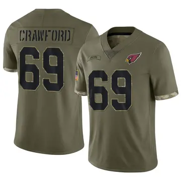Youth Nike Arizona Cardinals Jack Crawford Olive 2022 Salute To Service Jersey - Limited