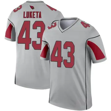 Youth Nike Arizona Cardinals Jesse Luketa Inverted Silver Jersey - Legend