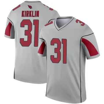Youth Nike Arizona Cardinals Jontre Kirklin Inverted Silver Jersey - Legend