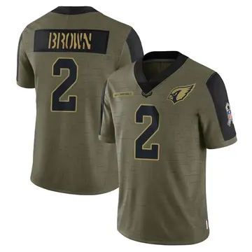 Youth Nike Arizona Cardinals Marquise Brown Olive 2021 Salute To Service Jersey - Limited
