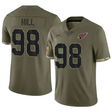 Youth Nike Arizona Cardinals Trysten Hill Olive 2022 Salute To Service Jersey - Limited